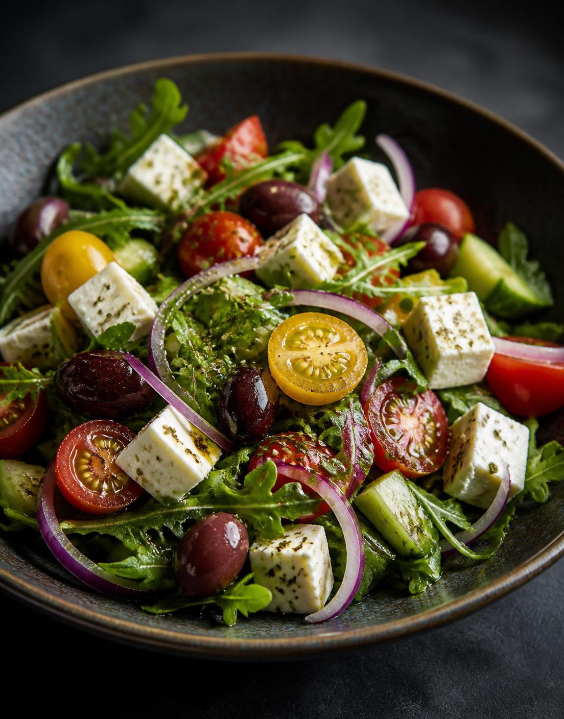 Grekisk sallad med fetaost och oliver